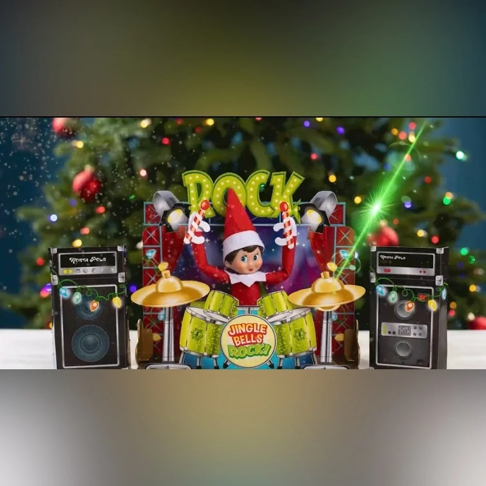 NWT elf on the shelf Insta-Moments Pop-Ups 3 pack Rock star donut shop